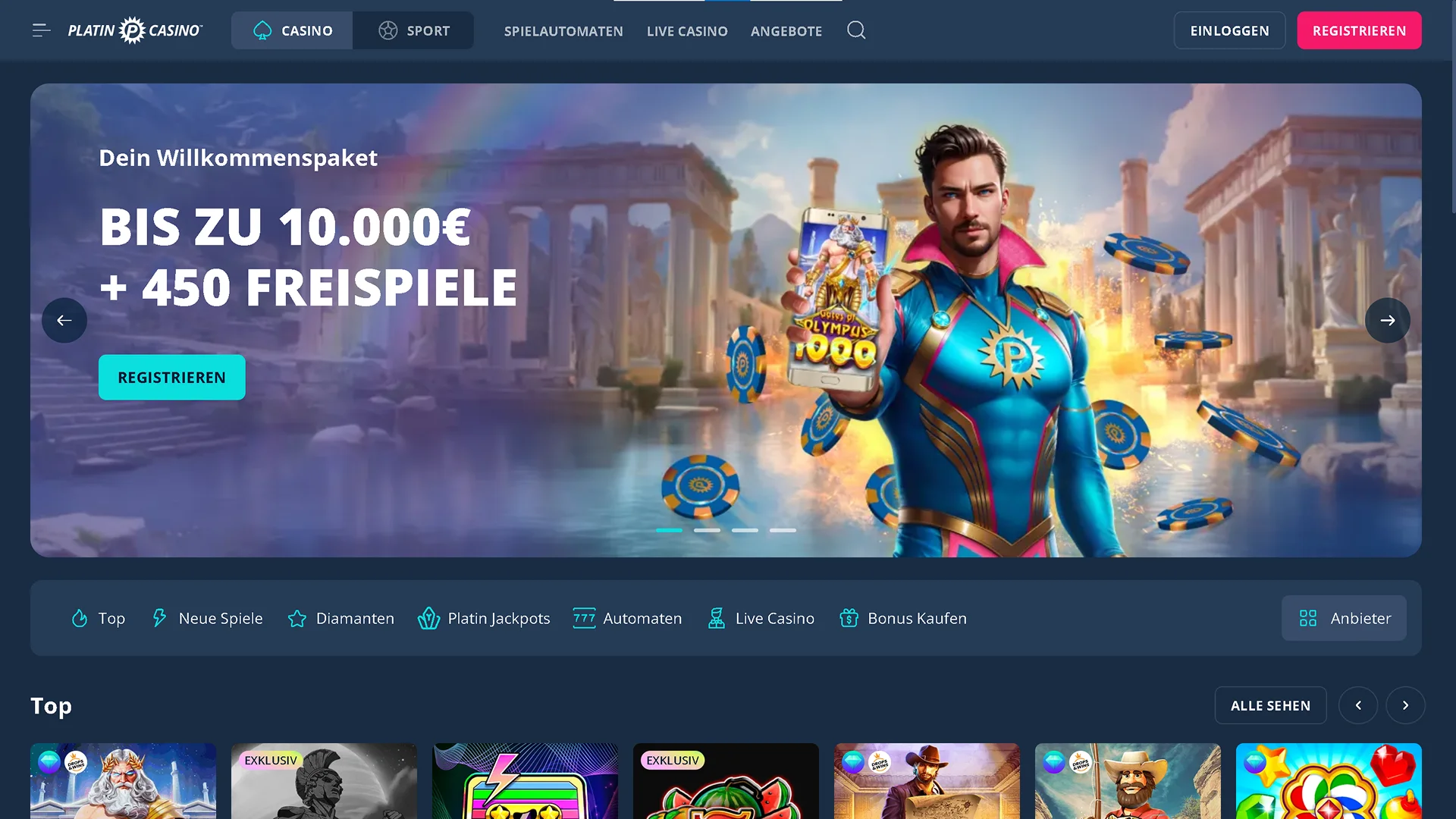 Platincasino Alternative Deutschland Interface